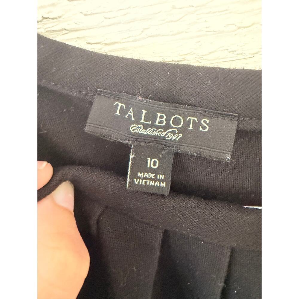 Talbots Black Sheath Dress Size 10 Classic Career Office Midi - Picture 3 of 4